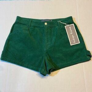 Indigo Rising Women's‎ High Rise Corduroy Shorts Kelly Green Cotton Cargo 90's